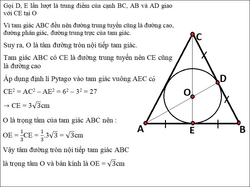 Bài giải bài tập 1 về tâm đường tròn nội tiếp tam giác